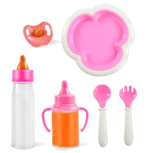 Magische Flasche Baby Puppe Flasche, 6 Stück Puppen Zubehör Set mit...