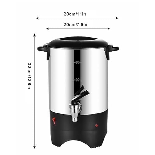 5.5L Electric Coffee Maker Stainless Steel, 1000W Commercial Coffee Urn with Removable Filter and Lid, Efficient Hot Drink Dispenser for Catering Cafe - Image 6