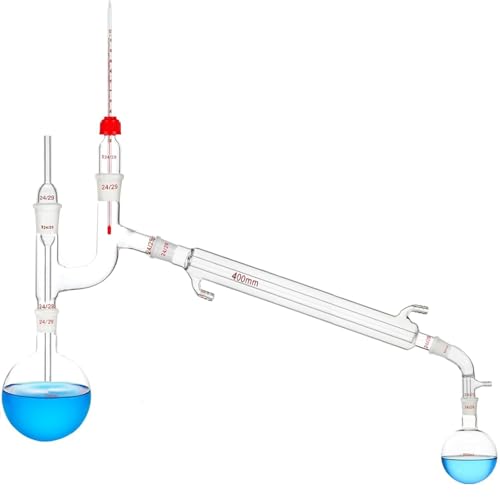 Borosilicate Glass Distillation Apparatus Vacuum Distillation Kit Chemistry Lab Glassware 24/29 Joint (1000ml)