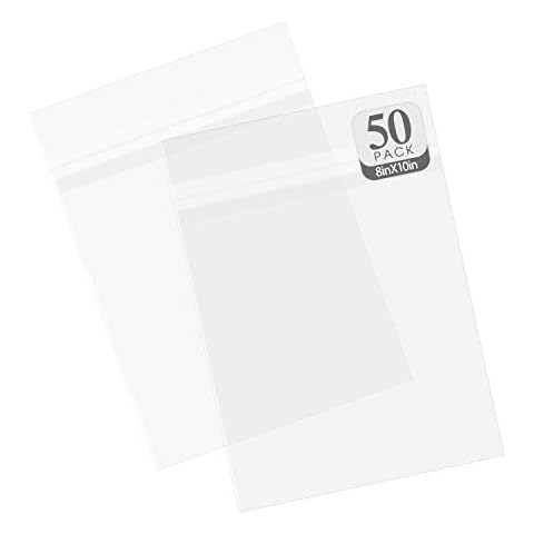 Golden State Art, Pack of 50 Acid-Free Crystal Clear Sleeves Storage Bags for Framing Mats Mattes (8 3/8 x 10 1/8 inches) Cover