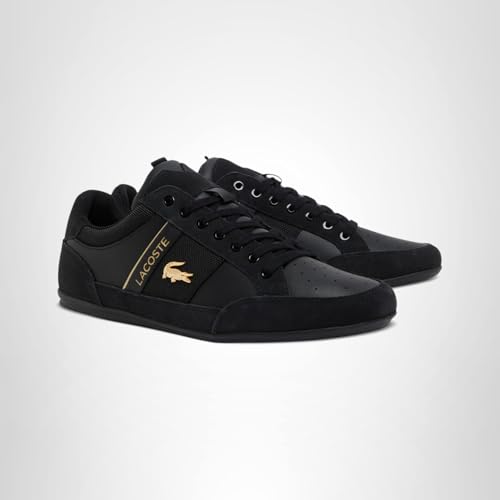 Lacoste Men's Chaymon Sneaker, Black & Gold, 11