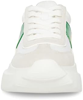 Madden Girl Women's Amica Sneaker, White/Green, 10 | Image 1