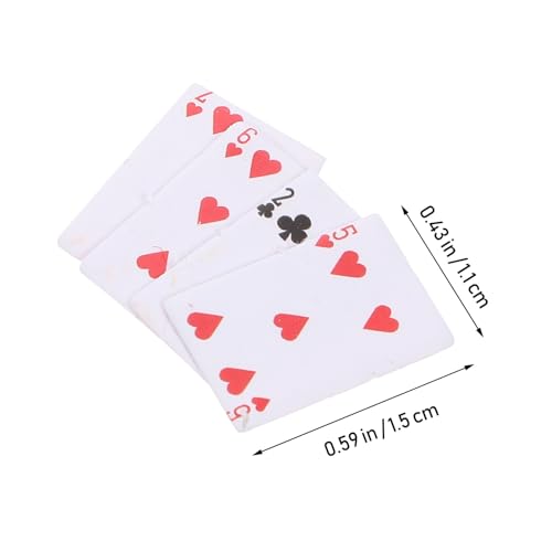2 Stück Maßstab Kleine Pokerkarten aus Robustem Klare Muster für Puppenhaus Dekoration Gesellschaftsspiele für Erwachsene Geschenkidee für Familie und Freunde – Bild 3
