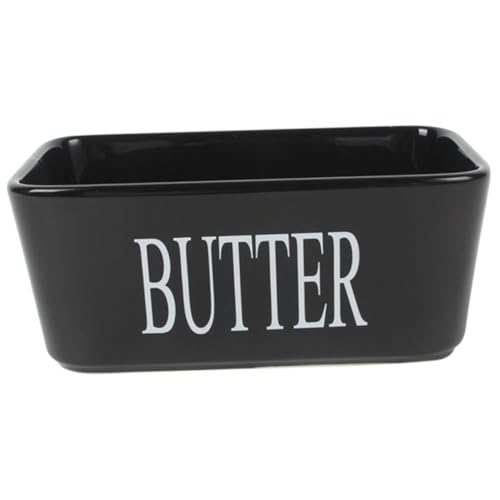 DOITOOL Mantequera Rectangular Resistente para Mantequilla y Queso Recipiente de Almacenamiento Doméstico Fácil de Limpiar Apto para Lavavajillas para Cocina y Restaurante Negra