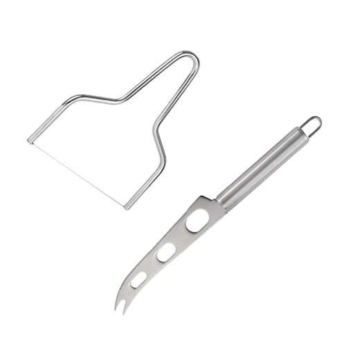 KICHOUSE Stainless Steel Cheese Cutting Set Cheese Slicer Butter Knife Handles Compact Size