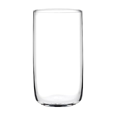 Pasabahce Iconic Highball Glassware -Highball Cocktail Juice Water Tall Drinking Tumblers - Dishwasher Safe 6pcs Extra Transparent Cover