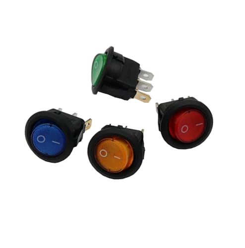Interruptor basculante redondo 12V ON OFF con luz piloto para control de circuitos de barcos 5