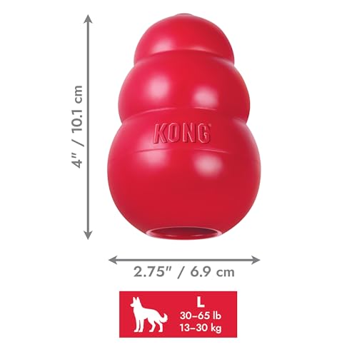 KONG Classic Stuffable Dog Toy - Fetch & Chew Toy for Dogs - Treat-Filling Capabilities & Erratic Bounce for Extended Play Time - Durable Natural Rubber Material - for Large Dogs