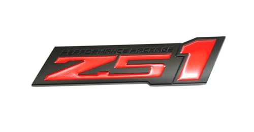 Image of 2pcs Z51 Performance Package Emblem Engine Hood 3D Badge Decal Replacement for Z51 (Black Red), EI-SilveCutom#2