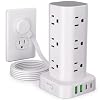 6FT Power Strip Tower Surge Protector, 12 Wide Spaced Outlets, 4 USB