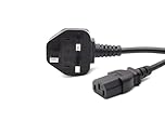 UK Power Cable,Computer & Monitor Power Cable,1 Metre 3 pin Mains Power Lead UK Plug Kettle Lead Universal AC Power Cord for Monitors,LED LCD Smart TV, PC,Printer, etcs (1 M)