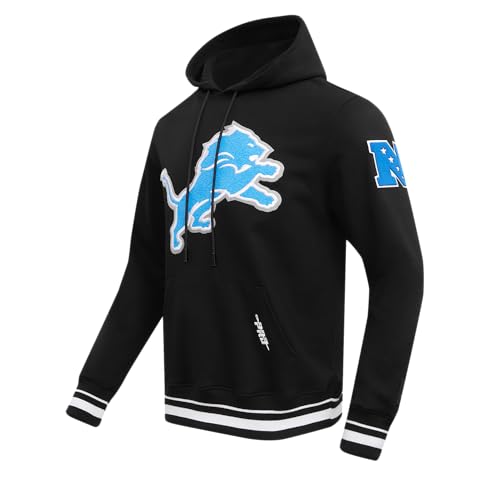 Pro Standard Mens NFL Detroit Lions Mash Up Pull Over Hoodie Black 2XL - Image 3