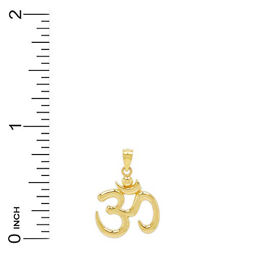 Gold Ohm Mantra Charm - 10 Karat Solid Gold - Buddhism Symbol3