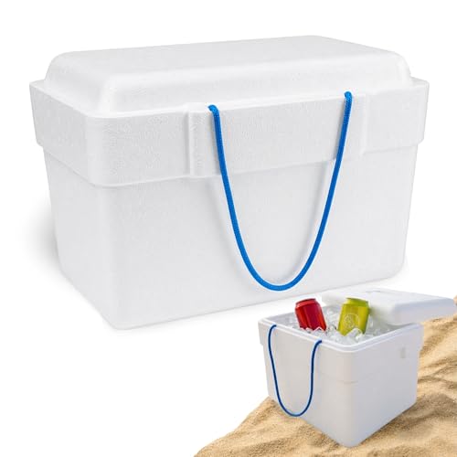 Neveras de Acampada, Nevera de Poliestireno, Nevera Porta alimento con cordón, Ideales para Salidas al Campo, a la Playa, a Fiestas o al Trabajo, 348 Largo x 225 Ancho x 245 Alto, 13 litros