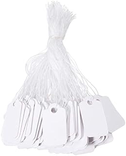 SUPVOX 500pcs White price tags strung marking tags jewelry tags labels with string attached for clothes clothing jewelry rings - 23x13mm