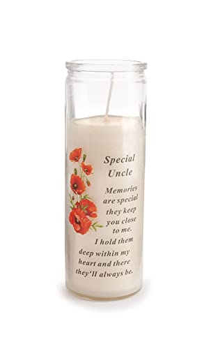 David Fischhoff - Special Uncle Glass Jar Memorial Wax Candle with Verse Graveside Grave Ornament