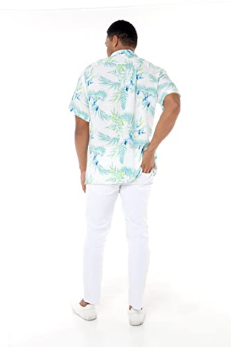 Matchable Hawaiian Luau Father Son Men Aloha Shirt or Boy Aloha Shirt in Orchid Breeze White4
