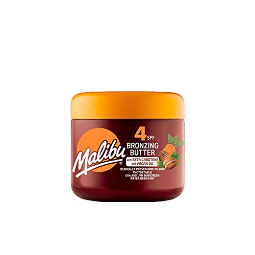 Malibu Sun Bronzing Fast Tanning Body Butter SPF 4, Tan Accelerator with Beta Carotene, Moisturising Bronzing Tanning Lotion
