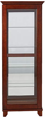 5-Shelf Curio Cabinet with Mirrored Back Chesnut