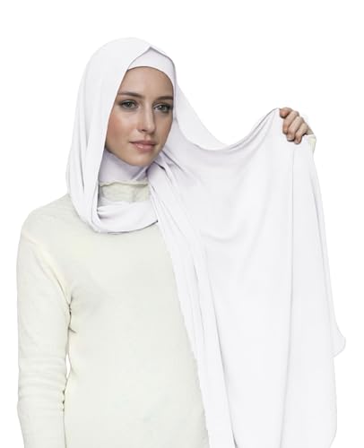Lina & Lily Flowy Chiffon Instant Hijab Scarf Attached Jersey Ninja Undercap Full Coverage for Muslim Women4