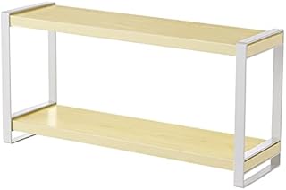 [Huyatucol] 調味料ラック スパイスラック 2段式 キッチンラック 調味料 収納 卓上ミニラック 収納ラック 棚 幅40cm デスク上 キッチン収納 台所収納 大容量 木目調