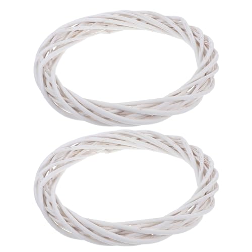 IMIKEYA 2 pezzi di vite rustica base a ghirlanda bianca per decorazioni natalizie matrimoni e progetti fai da te casa vintage