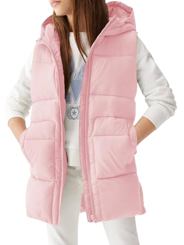 Meikulo Girls Lightweight Puffer Vest Casual Stand Collar Sleeveless Jacket Kids Hooded Quilted Gilet With Pockets