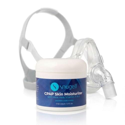 Snugell CPAP Skin Moisturizer Daily Face Cream – 4 Fl. Oz. Each – Aloe Vera, Vitamin A & E – Petroleum-Free Formula – Hydrates & Softens Skin (4 FL Oz Pack of 1)