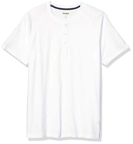 Amazon Brand - Goodthreads Men's Short-Sleeve Sueded Jersey Henley, Bright White XXX-Large
