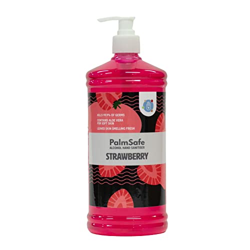 Palm Safe Strawberry Alcohol Hand Sanitiser 1 Litre Pump Bottle