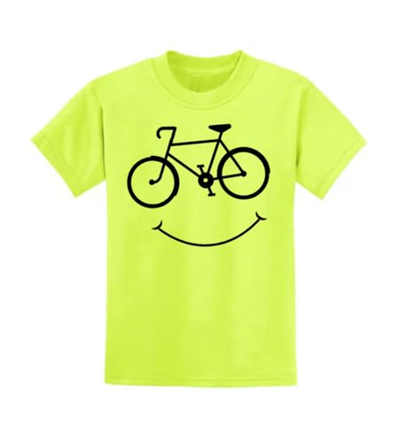 High Visibility Cycling Tshirts, Funny Kids Hi-vis cycling smile tshirt, Matching Cycling Shirts