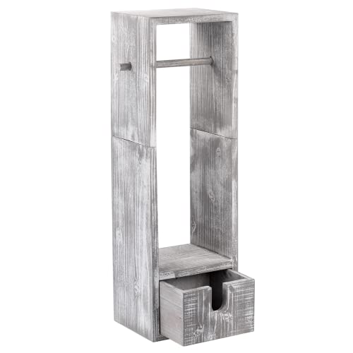 NEX Toilet Paper Holder, Bathroom Toilet Tissue Paper Roll Holder Stand and Dispenser with Storage, Rustic White