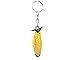 Banana Fruit Czech Glass Seed Bead 3D Figurine Keychain Metal Ring - Handmade Gifts Boho Car Keys Bag Food Accessories