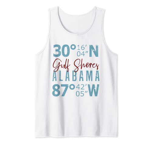 I Love Gulf Shores Alabama GPS-Koordinaten Tank Top