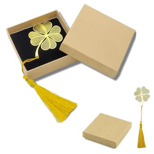 AFCJLTO Metal Marcapáginas Pendant Bookmark,Marcapáginas Trébol de cuatro hojas, Marcapaginas Personalizado Set es un Regalo Práctico y Creativo para Maestros,Lectores, Estudiantes,Amigos,Oro AFCJLTO Metal Marcapáginas Pendant Bookmark,Marcapáginas Trébol de cuatro hojas, Marcapaginas Personalizado Set es un Regalo Práctico y Creativo para Maestros,Lectores, Estudiantes,Amigos,Oro