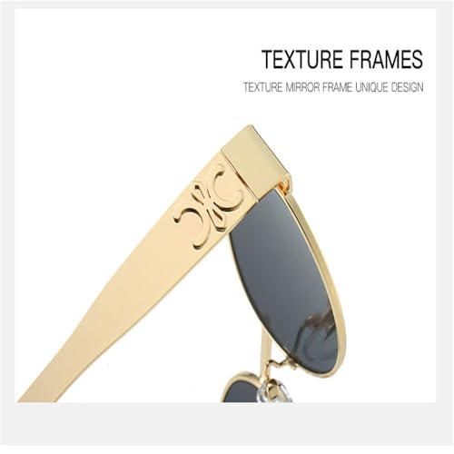 Metal Sunglasses for Men and Women Fashion Sun Glasses Oval Stylish Eyewear Shades UV4004