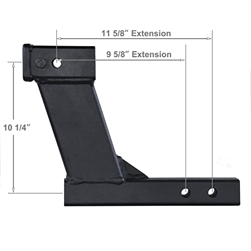 Toptow Trailer Hitch Extender Adapter With 10-Inch Riser/Drop, 2" Receiver, 2-Inch Solid Shank, 10000Lbs Capacity… #TOP4