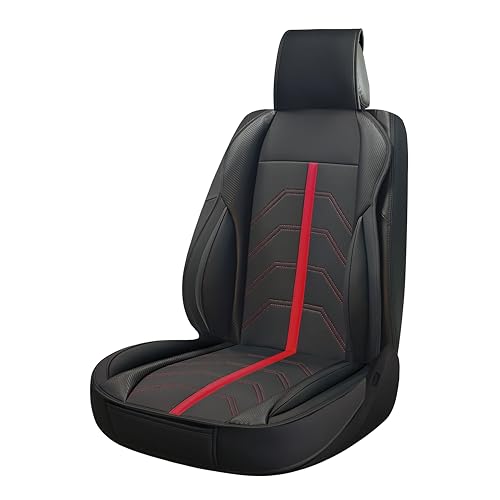 S SUMEX Respaldo de Asiento para Coche Modelo Potenza Color Negro y Rojo Funda Deportiva Universal Impermeable de Piel Sintetica