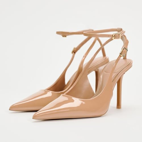 Women's Fabric Slingback High Heel Pump Bow Detail On The Front Elastic Strap Around The Back Pointed Toe Wedding Party Office Dance Shoes2