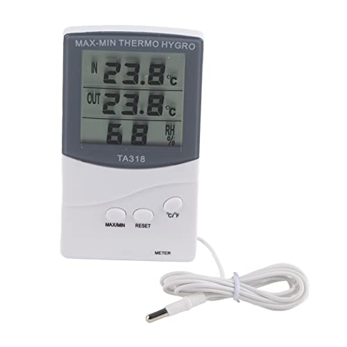OUKENS Indoor Outdoor Thermometer, Digital LCD Display Thermometer ?50 to 70? Hygrometer 25% RH to 98% RHWith Probe Large Screen Temperature Humidity Mete