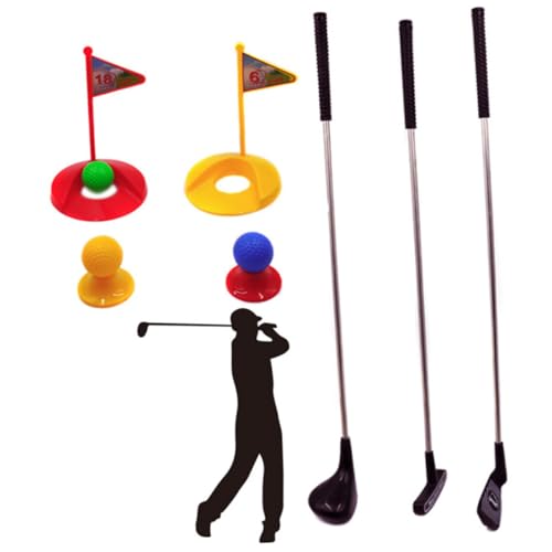 KOMBIUDA 3-Piece Boys and Girls Outdoor Toy Set Sports Playset Golf Club Balls Goals for Boys Girls