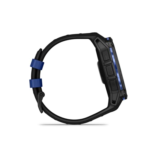 Image of Garmin Instinct 3 - 50 mm, AMOLED Display, Rugged Outdoor GPS Smartwatch, Built-in Flashlight, Supernova Collection Limited Edition Color, with Black /Bolt Blue Silicone Band