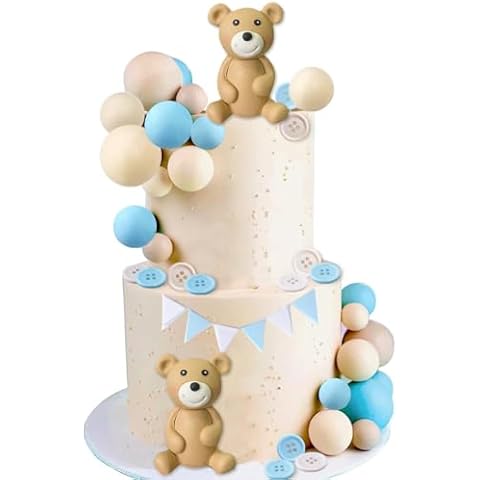 3D Bear Balls Cake Toppers for Birthday Baby Shower Party Decorations（33pcs） Cover