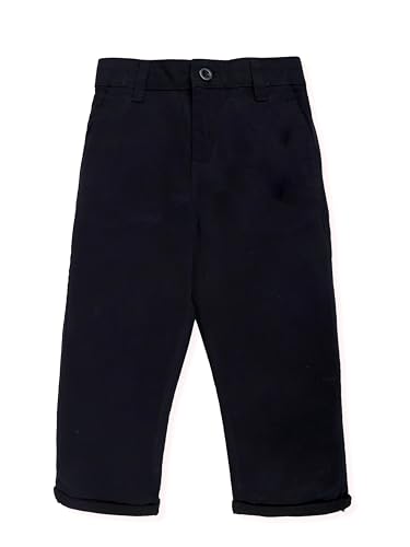 Image of KiddoPanti Boys 100% Cotton Twill Chinos Pant | Comfortable Regular Fit | 2 Side Pocket, 2 Back Pocket | Ankle Length | Back Elasticated Waistband with Button Zip Open Fly