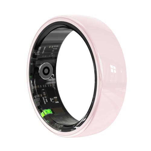 Image of Smart Rings for Couples，Health Rings for Men & Women, 24 /7 Track Heart Rate, Sleep, SpO2, Stress, HRV & Cycles. 5ATM Waterproof, iOS /Android, No Subscription.(Pink, 9 (19.1mm))