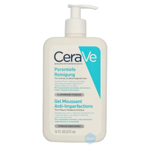 CeraVe Gel de limpieza profunda de poros para la cara contra las espinillas