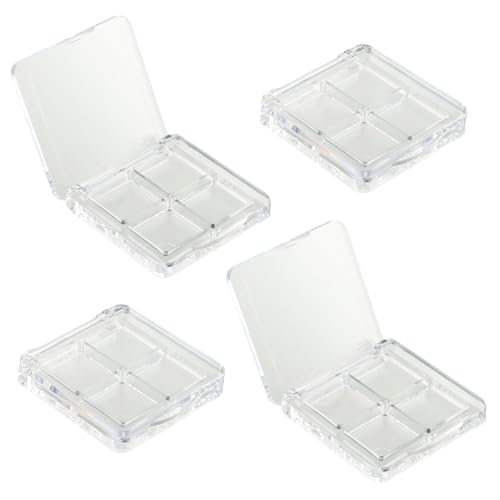 ROBOHOOK Empty Makeup Palette 4 Pieces Lipstick Depotting Palette Portable Lipstick Container,DIY Cosmetic Organizer Container,Suitable for Women's Daily Use and Travel (Transparent)