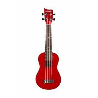 Ashton UKE110RD Ukulélé soprano avec sac Rouge - Les Beatles, Paul McCartney, John Lennon, RIngo Starr, George Harrison
