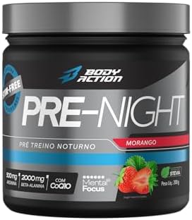 Pré Treino Noturono Pre-Night 200g Sabor Morango Bodyaction