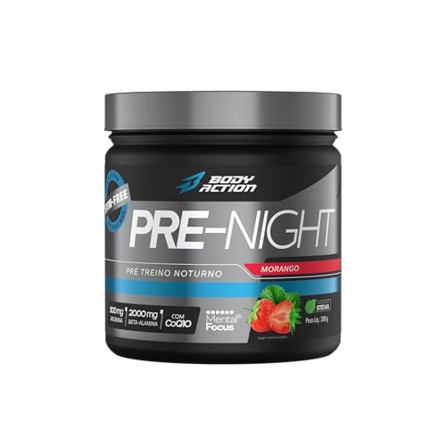 Pré-Treino Noite Pré-Noite 200g Sabor Morango Bodyaction